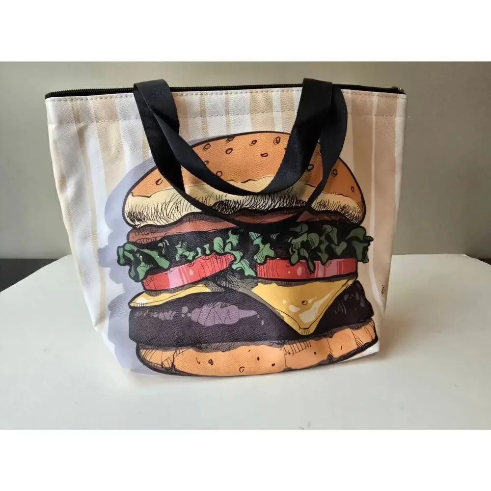 Unbranded Insulated Lunch Tote Hamburger